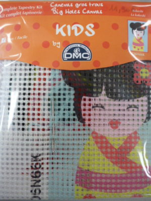 Kit Canevas Gros Trous pour enfants de DMC “La Kokeshi”