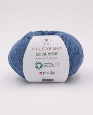 PHIL ECOLAINE de Phildar coloris Jean 100% Laine Biologique