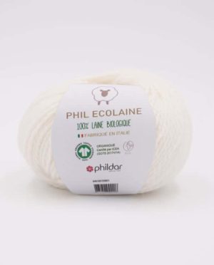 PHIL ECOLAINE de Phildar coloris Ecru 100% Laine Biologique