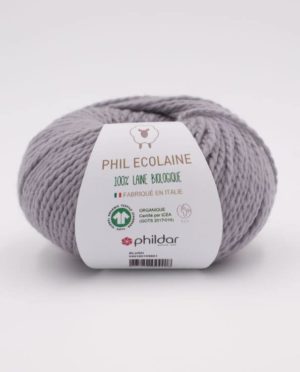 PHIL ECOLAINE de Phildar coloris Acier 100% Laine Biologique